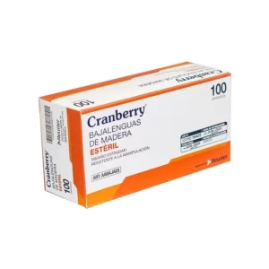 BAJALENGUAS DE MADERA CRANBERRY 100 UNIDADES ESTERIL