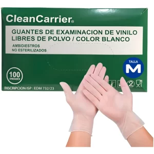 GUANTES CC TALLA M VINILO SIN POLVO BLANCO